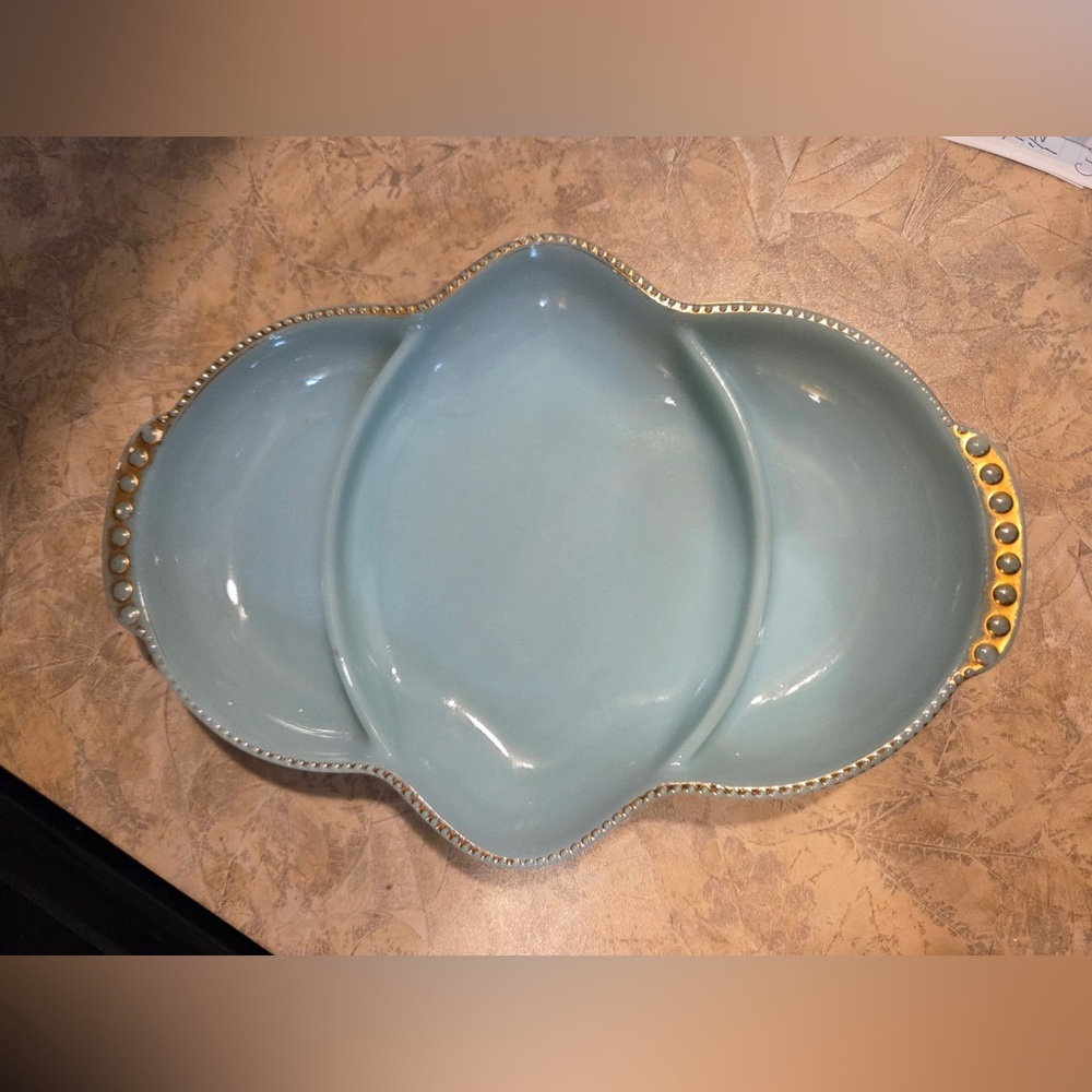 Vintage fire king divided dish